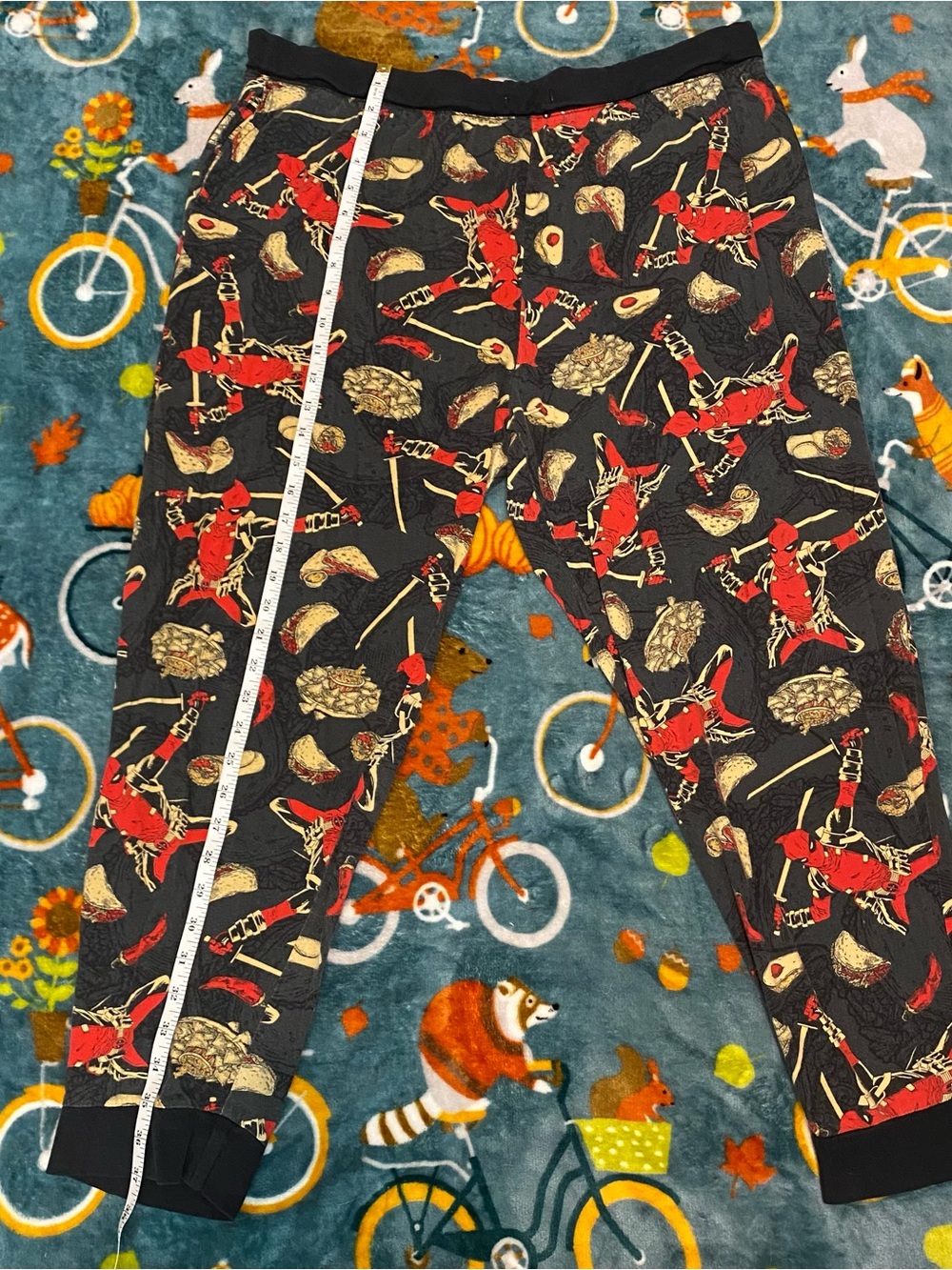 Deadpool Taco Tuesday Pajama Pants Jogger Sleep Pants Red/Black Marvel Men’s XL - Picture 10 of 10